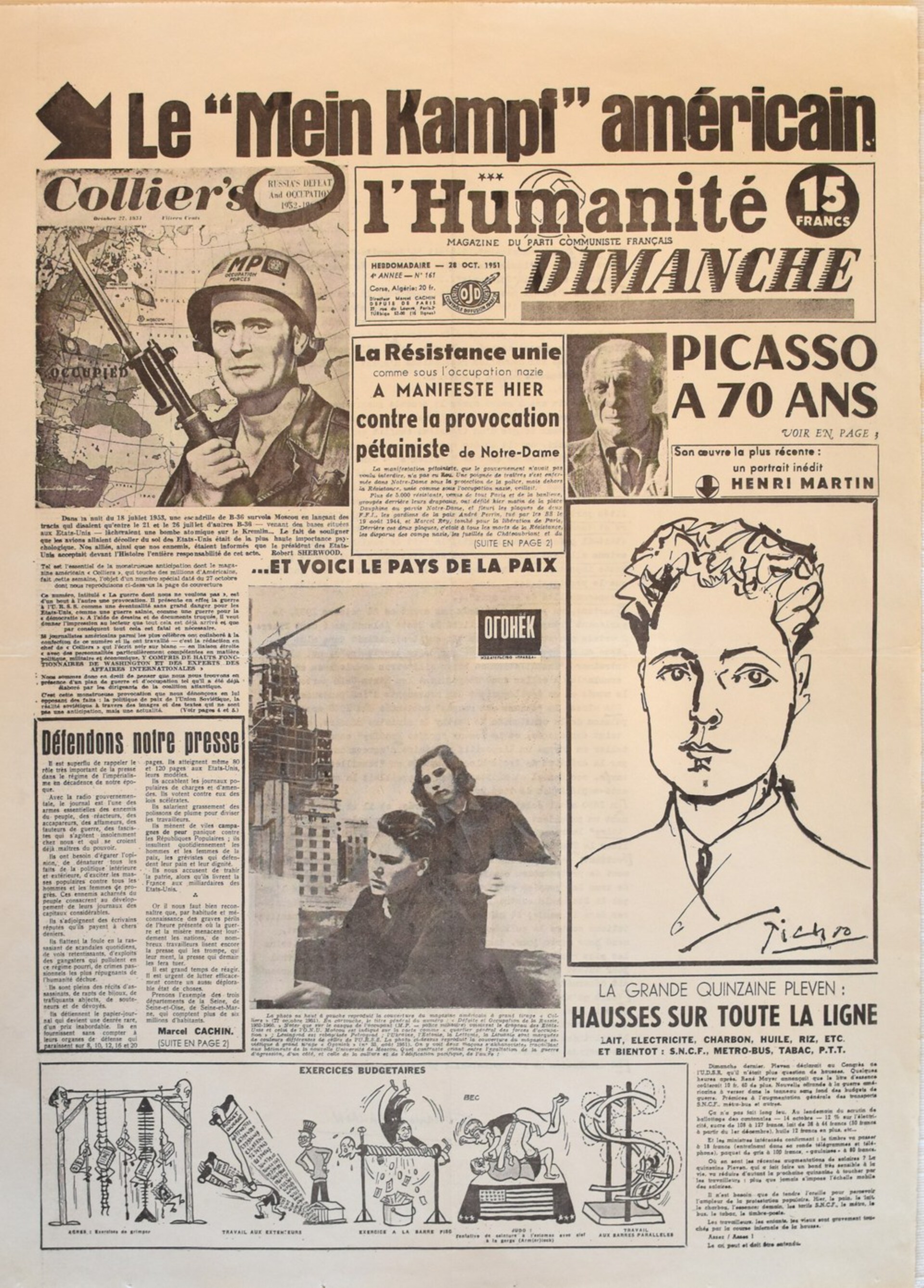 L´Humanite dimanche - Henri Martin 28.Okt. 1951...