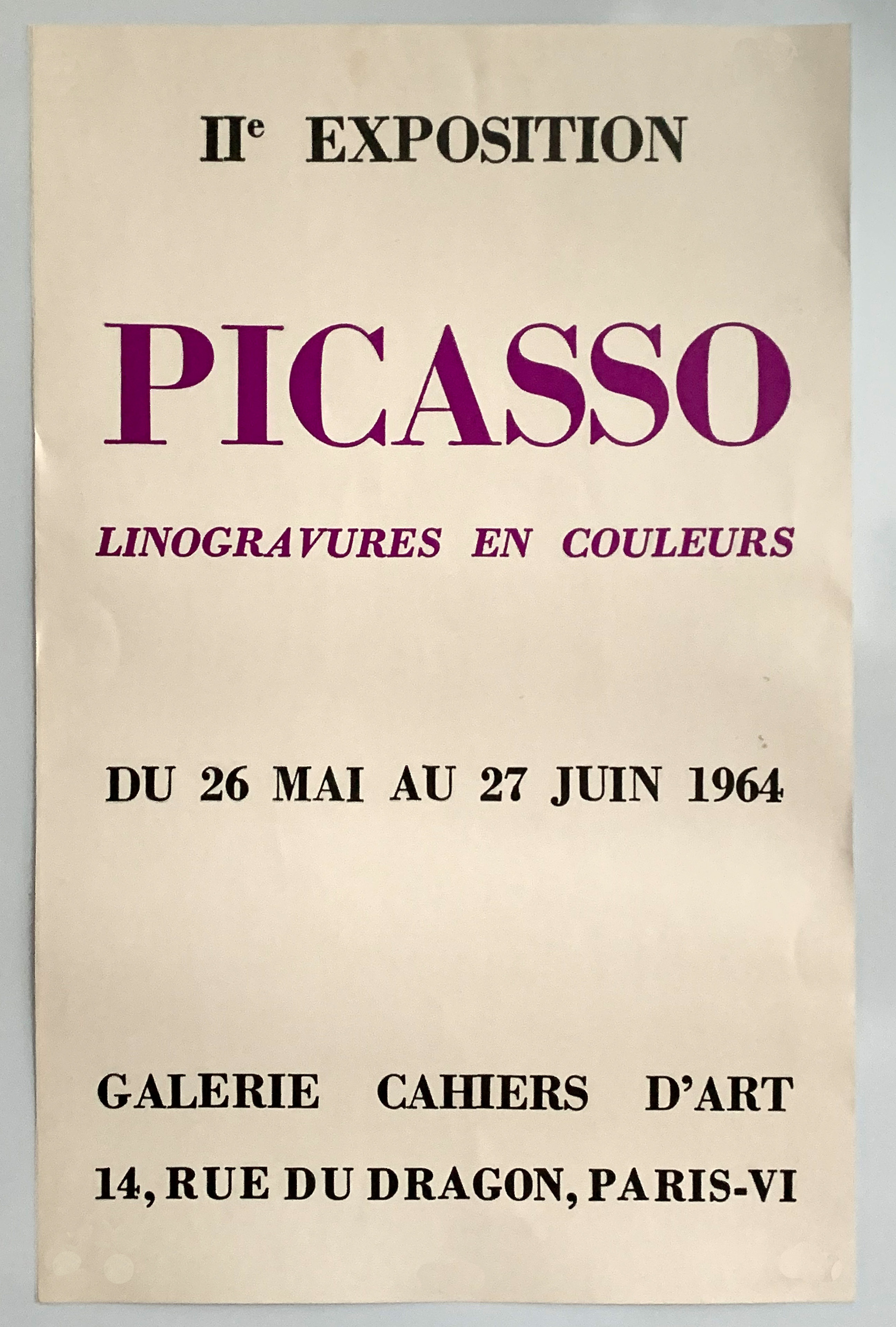 II Exposition Galerie Cahiers d´Art , Linogravu...