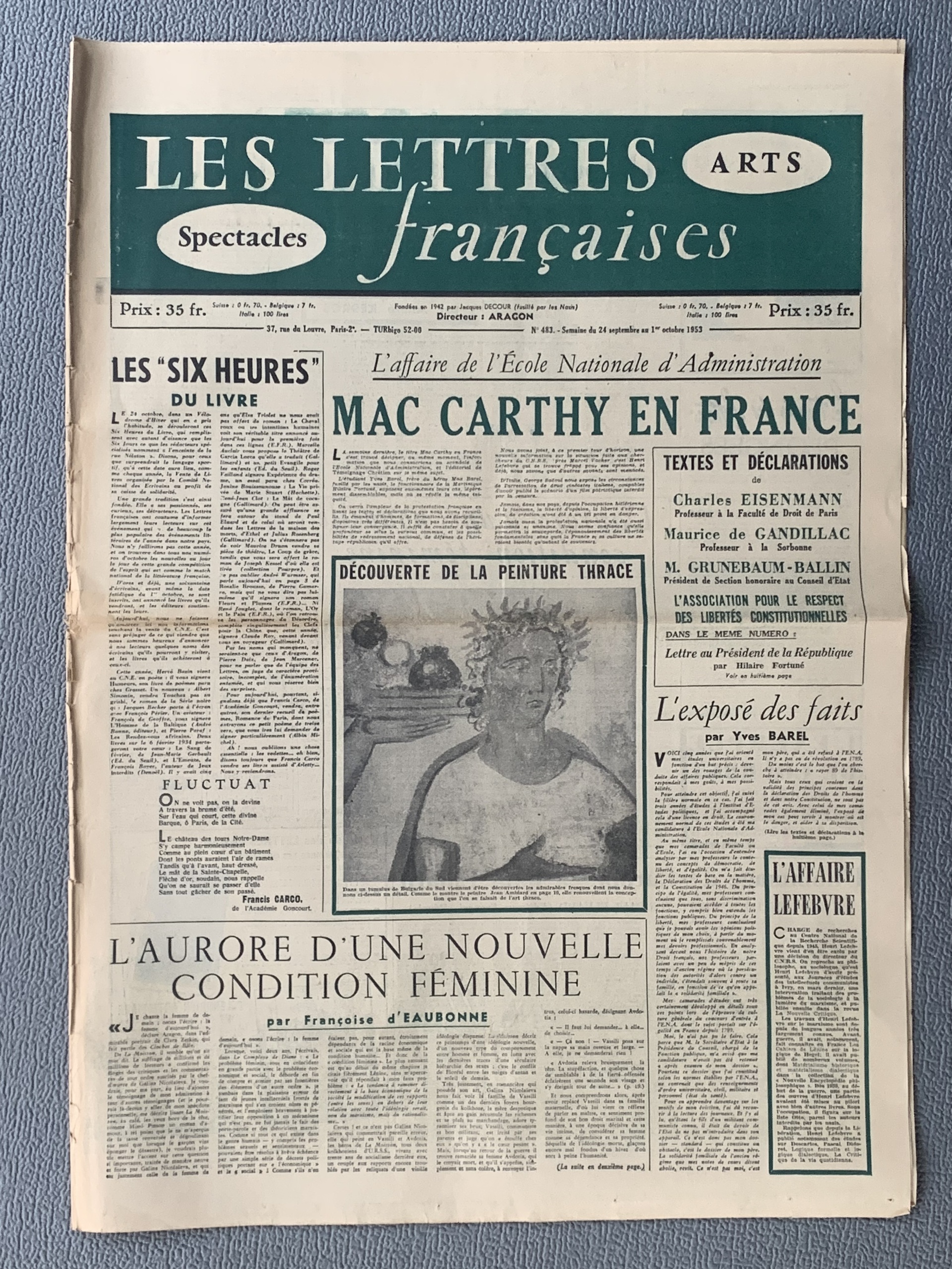 Les lettres francaises 483 -  24. September - 1...