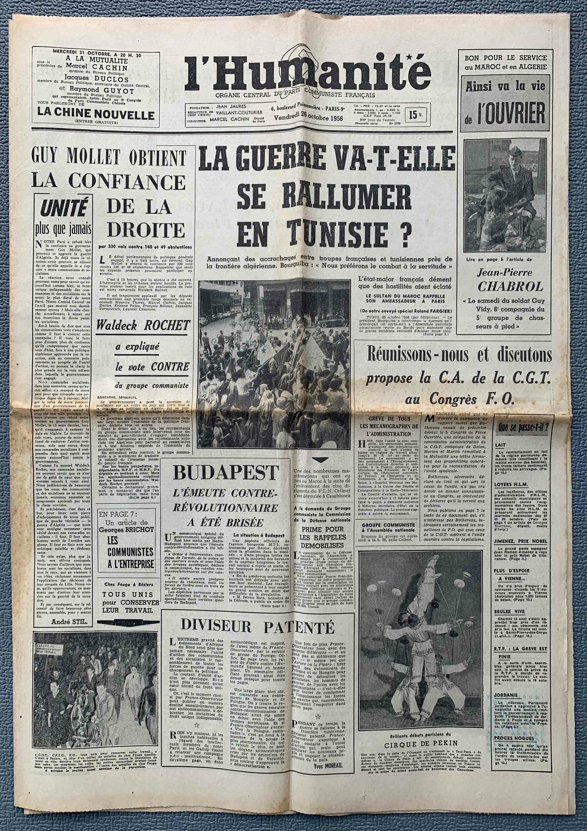 L Humanite 26.10.1956