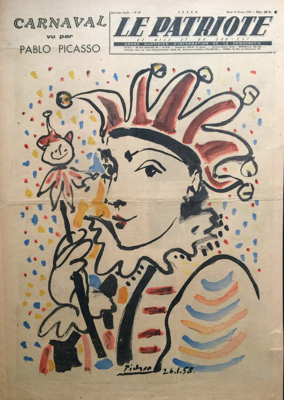 Le Patriote 18.2.1958, Picasso, Le Fou de la fe...