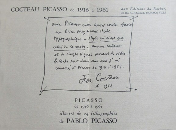 Picasso de 1916 -1961 - Jean Cocteau