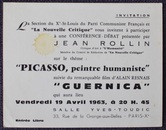 Picasso Peintre humaniste, Guernica 1963