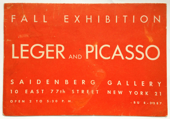 Leger - Picasso Saidenberg Gallery New York Fal...