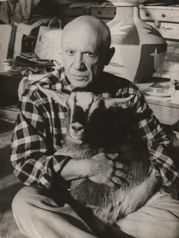 Picasso in d. Villa La Californie - mit Ziege "...