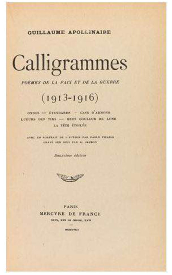 Apollinaire Calligrammes - 15-April 1918 - zwei...