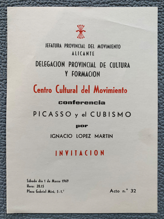 Einladung zur Falange Konferenz - Picasso und K...