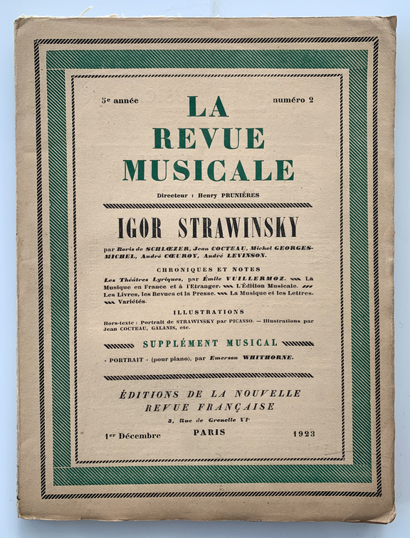 La Revue Musicale  No 2,  1.Dezember 1923 -  Ig...