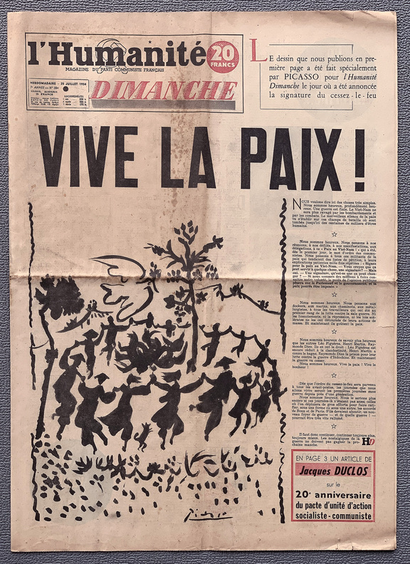 Humanite Dimanche 25. Juli 1954 - Vive la Paix