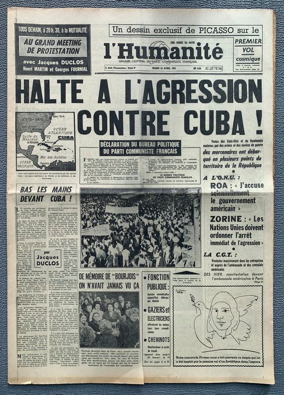 L´Humanite 18.4. 196, Cuba-Krise, Picassos Gaga...