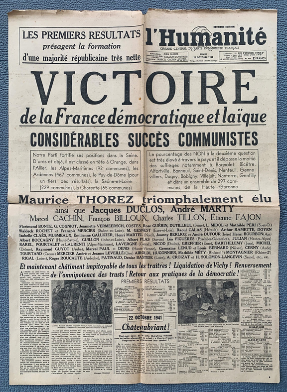L´Humanite - Victoire - 22.10.1945