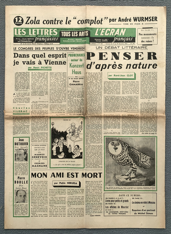 Les Lettres francaises 11.-18. Dec. 1951, Nr.386