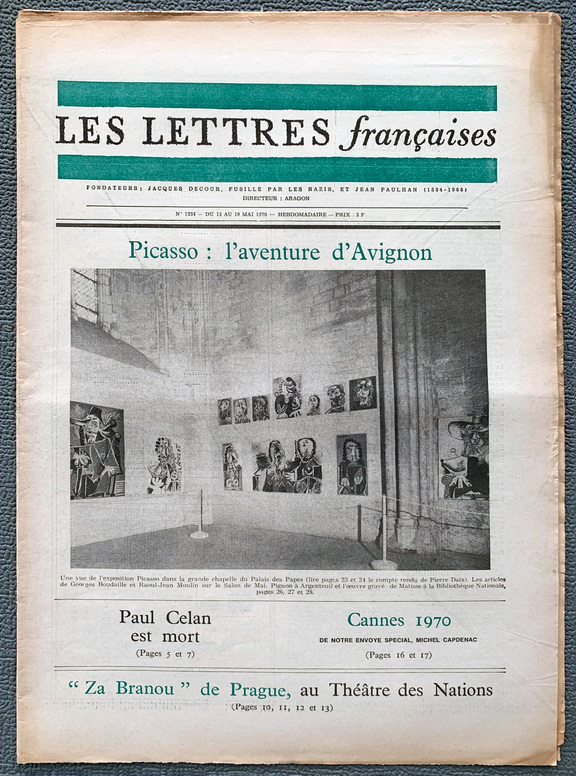 Les Lettres francaises 13-19. Mai 1970, Nr 1334