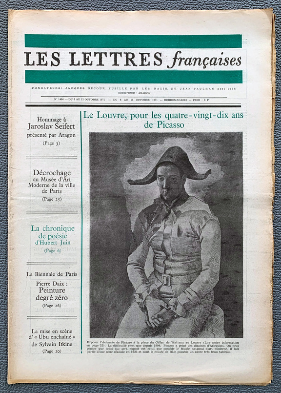 Les Lettres francaises  6-12.Okt. 1971, Nr. 1404