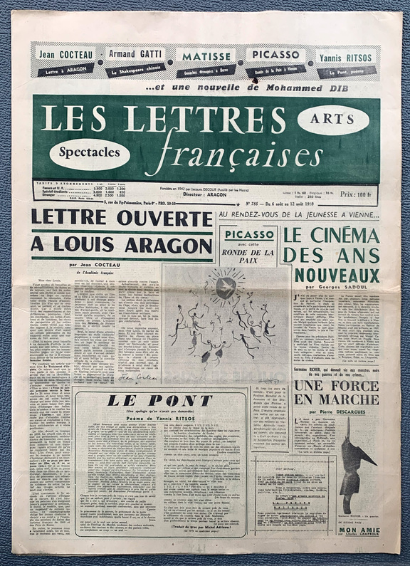 Lettres francaises 785 -  6.8 -  12.8. 1959