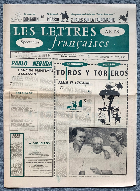 Lettres francaises 867  - 16.- 22.3. 1961, Toro...