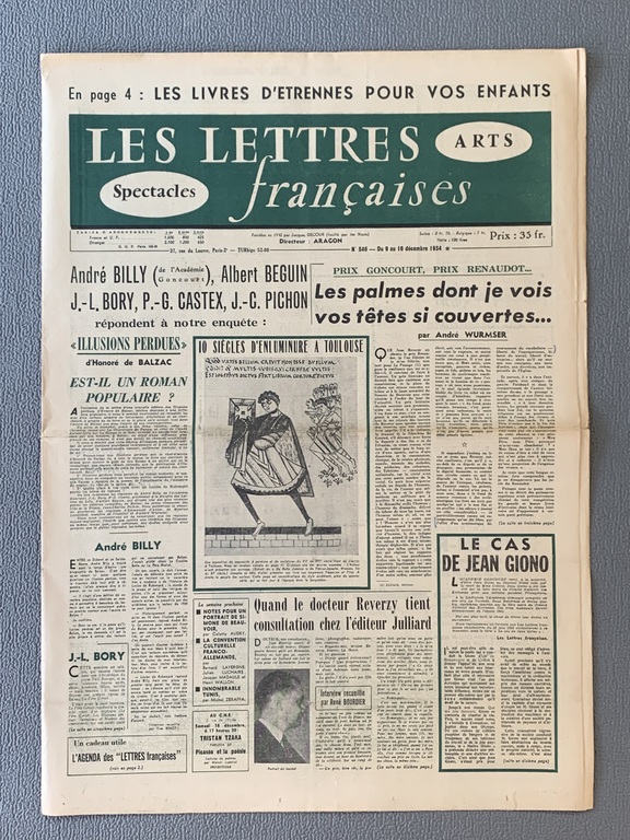 Lettres francaises 546 -  9.-  16.12. 1954 -  V...