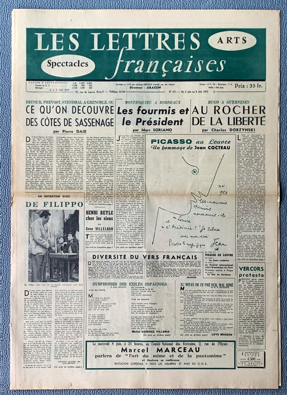 Les Lettres francaises  571 -  2. - 9. 6. 1955 ...