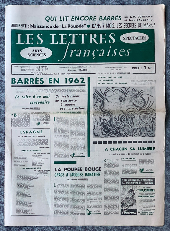 Les Lettres francaises  951 -  8 - 14. November...