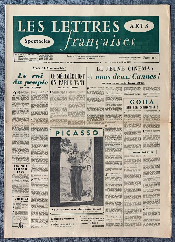 Lettres francaises 772-  7.5-  13.5. 1959