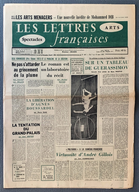 Les Lettres francaises 661 -  7. -13: März 1957...