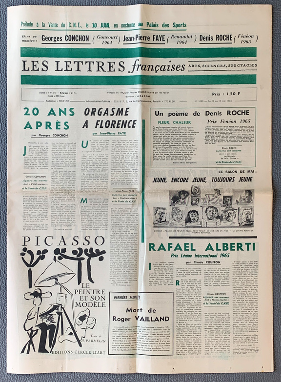 Les Lettres francaises 1080 -  13 - 19. Mai 1965