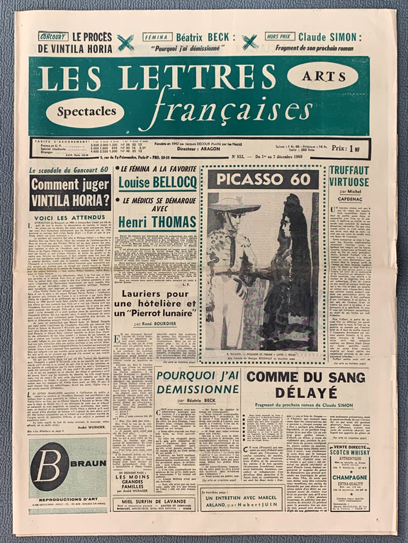 Les Lettres francaises  852 -  1 - 7. 12. 1950 