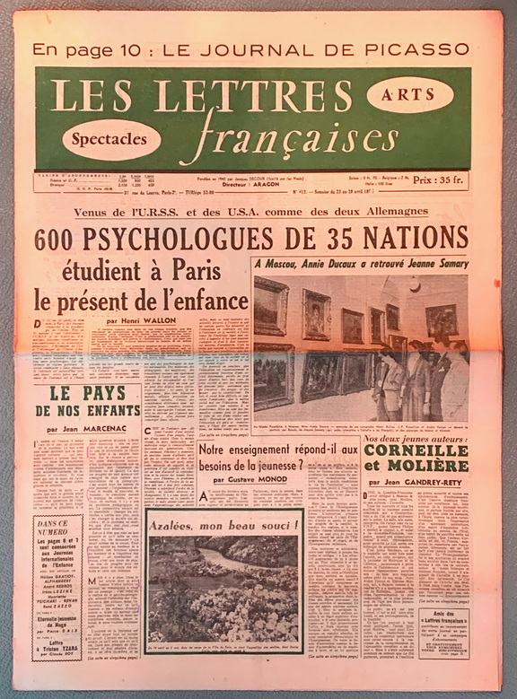 Les Lettres francaises 213  -  23. -29. April 1957
