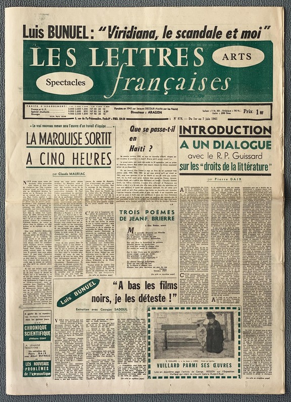 Les Lettres francaises 878  - 1. - 7.Jun 1961