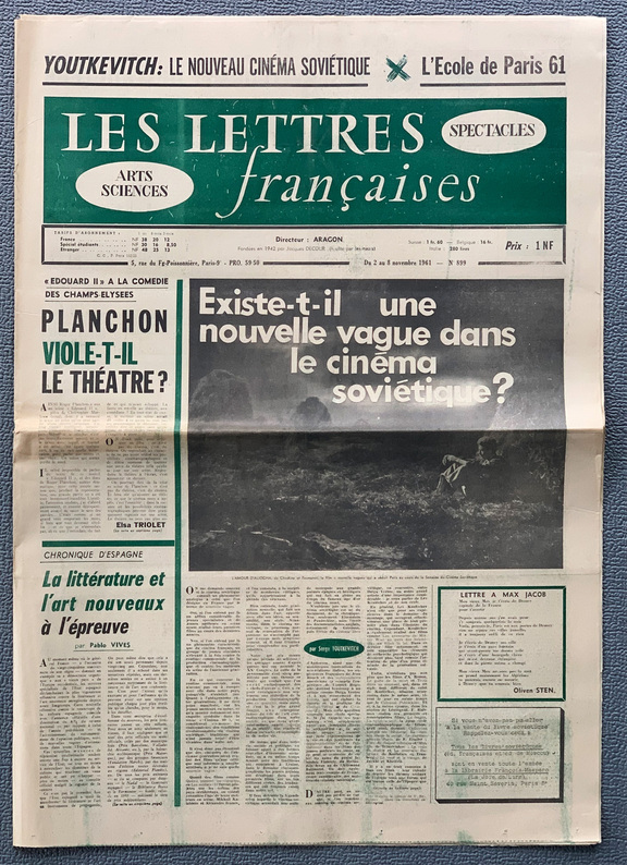Les lettres francaises 899 -  2.- 8. November 1961