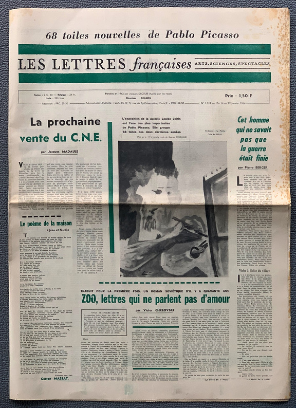 Les Lettres francaises 1012 - 16.-22. Jänner 1964