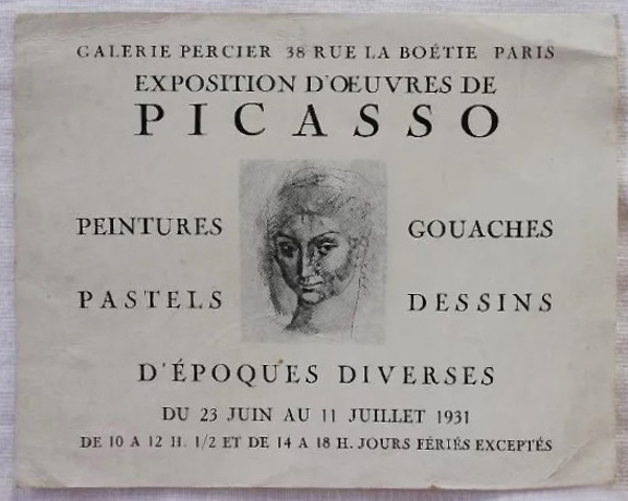 Exposition Picasso-Galerie Percier 1931